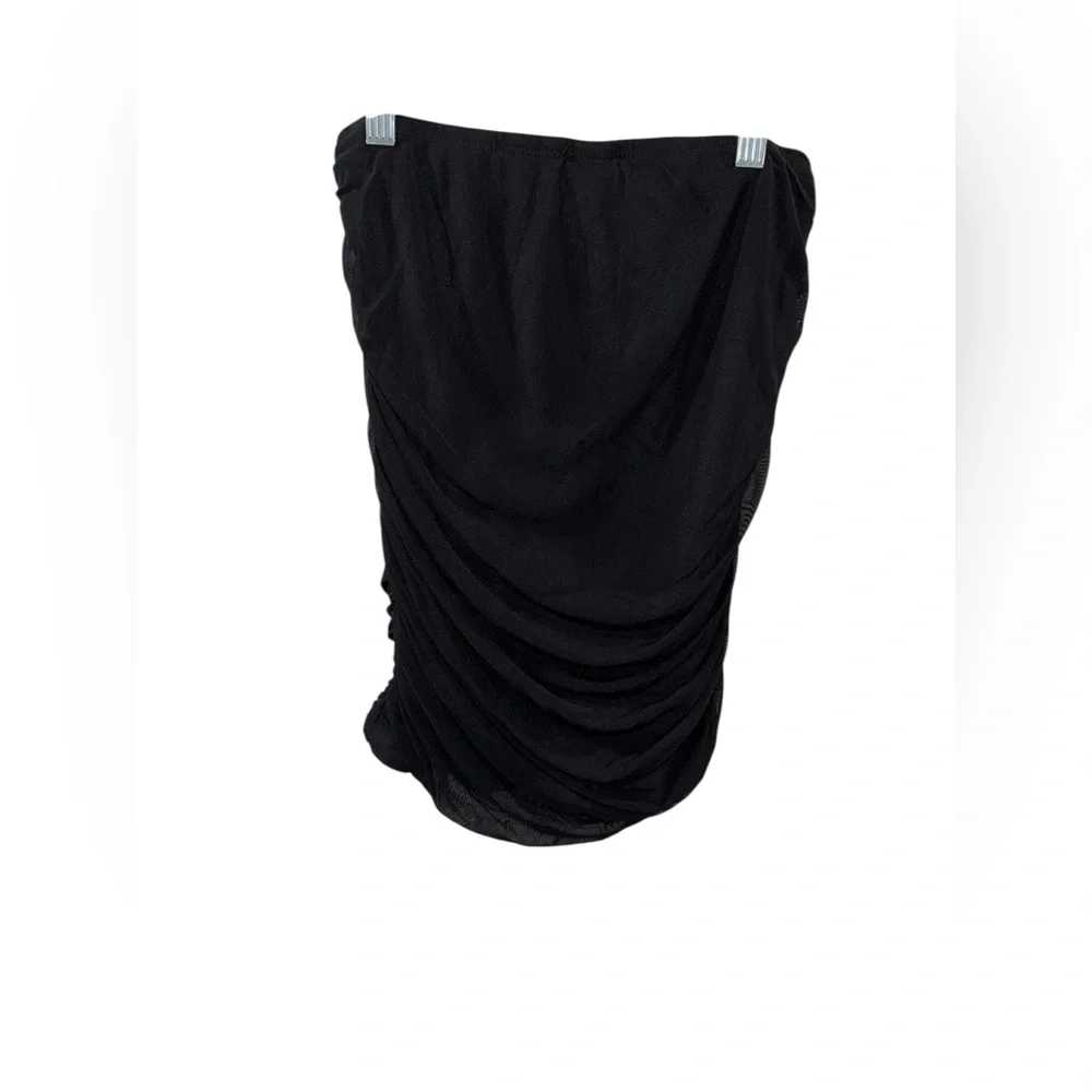 SHEIN Black Ruched Pencil Skirt